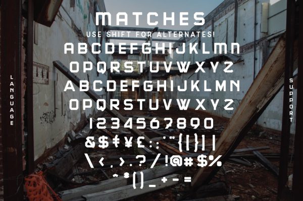 matches alphabet فونت انگلیسی کبریت (Matches Font)